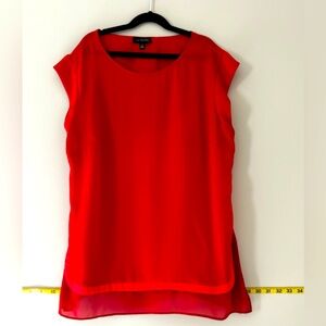 The Limited Red Capped Sleeve Blouse